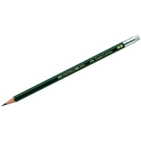 Ołówek CASTELL 9000 B z gumką (12szt.) 119201 Faber-Castell Ołówek CASTELL 9000 B z gumką (12szt.) 119201 Faber-Castell