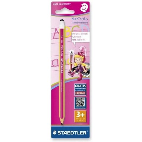 Ołówek HB trójkątny różowy NORIS STYLUS z rysikiem do tabletów SB 119202BKL STAEDTLER Ołówek HB trójkątny różowy NORIS STYLUS z rysikiem do tabletów SB 119202BKL STAEDTLER