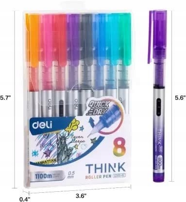 Pióro kulkowe 0,5mm THINK 8kolorów EQ300-8C DELI Pióro kulkowe 0,5mm THINK 8kolorów EQ300-8C DELI
