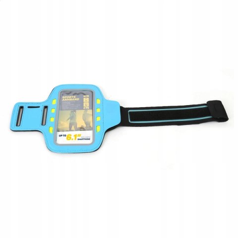 Etui/opaska na ramię do telefonu PLATINET z diodami led niebieskie (43706) Etui/opaska na ramię do telefonu PLATINET z diodami led niebieskie (43706)