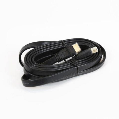 Kabel HDMI -> HDMI 1,5m v.1.4 4K płaski czarny OMEGA (41847) Kabel HDMI -> HDMI 1,5m v.1.4 4K płaski czarny OMEGA (41847)