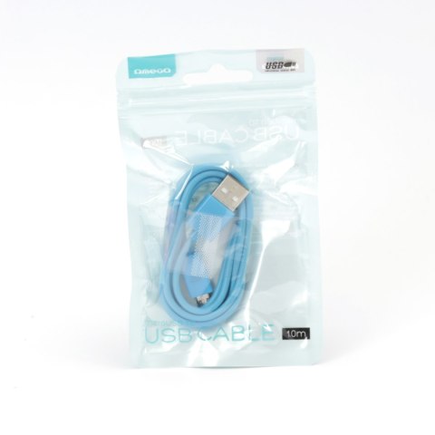 Kabel USB-A -> microUSB 1m 2A niebieski OMEGA BAJA (44340) Kabel USB-A -> microUSB 1m 2A niebieski OMEGA BAJA (44340)