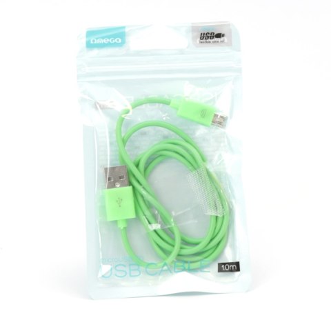 Kabel USB-A -> microUSB 1m 2A zielony OMEGA BAJA (44341) Kabel USB-A -> microUSB 1m 2A zielony OMEGA BAJA (44341)