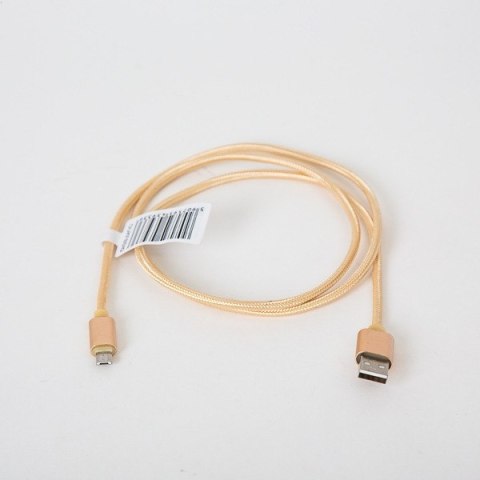 Kabel USB-A -> microUSB 1m pleciony złoty OMEGA IGUANA (43933) Kabel USB-A -> microUSB 1m pleciony złoty OMEGA IGUANA (43933)