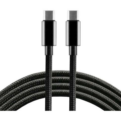 Kabel USB-C -> USB-C 1m 3A 60W pleciony czarny EVERACTIVE (CBB-1PD3) Kabel USB-C -> USB-C 1m 3A 60W pleciony czarny EVERACTIVE (CBB-1PD3)
