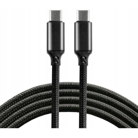 Kabel USB-C -> USB-C 1m 5A 100W pleciony czarny EVERACTIVE (CBB-1PD5) Kabel USB-C -> USB-C 1m 5A 100W pleciony czarny EVERACTIVE (CBB-1PD5)