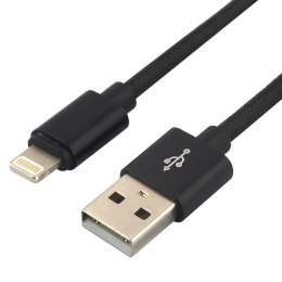 Kabel USB -> Lightning 2m 2,4A pleciony czarny EVERACTIVE (CBB-2IB)