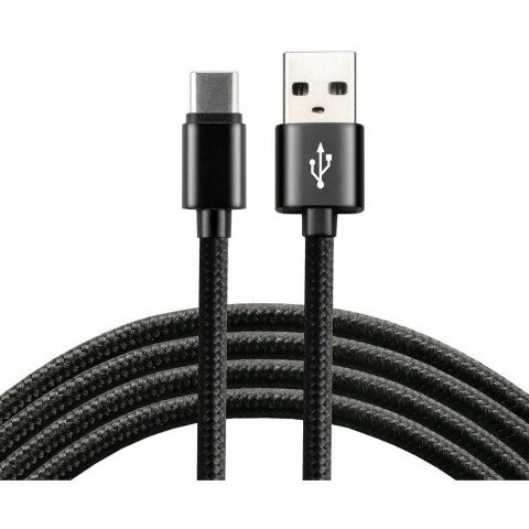 Kabel USB -> USB-C 1m 3A pleciony czarny EVERACTIVE (CBB-1CB) Kabel USB -> USB-C 1m 3A pleciony czarny EVERACTIVE (CBB-1CB)