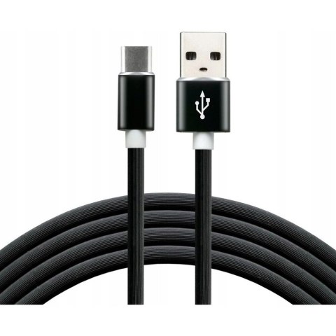Kabel USB -> USB-C 1m 3A silikonowy czarny EVERACTIVE (CBS-1CB) Kabel USB -> USB-C 1m 3A silikonowy czarny EVERACTIVE (CBS-1CB)