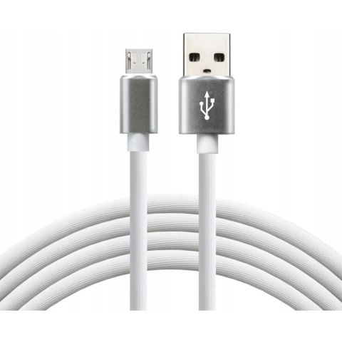 Kabel USB -> microUSB 1m 2,4A silikonowy biały EVERACTIVE (CBS-1MW) Kabel USB -> microUSB 1m 2,4A silikonowy biały EVERACTIVE (CBS-1MW)
