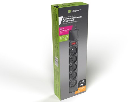 Listwa zasilająca 5g/5m czarna PowerGear TRALIS47138 TRACER Listwa zasilająca 5g/5m czarna PowerGear TRALIS47138 TRACER