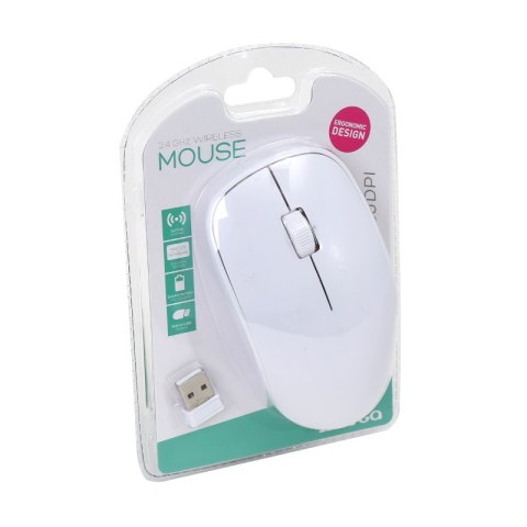 Mysz OMEGA bezprzewodowa optyczna 1200dpi USB biała (42864) Mysz OMEGA bezprzewodowa optyczna 1200dpi USB biała (42864)