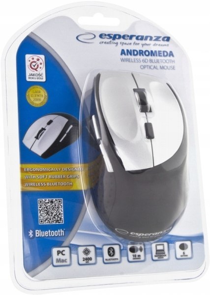 Mysz bluetooth optyczna 6D srebrna andromeda EM123S ESPERANZA Mysz bluetooth optyczna 6D srebrna andromeda EM123S ESPERANZA