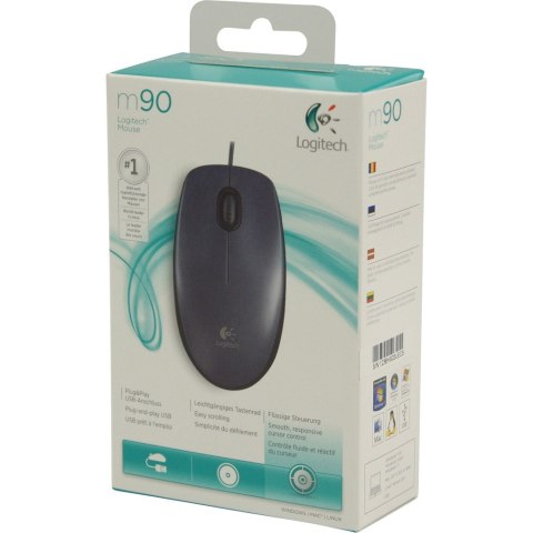 Mysz przewodowa LOGITECH M90 USB czarna 910-001793 Mysz przewodowa LOGITECH M90 USB czarna 910-001793