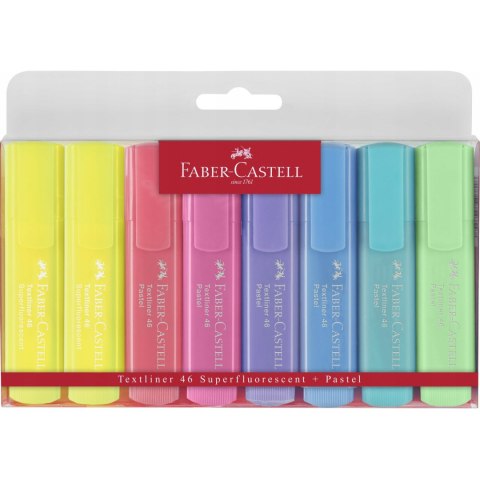 Zakreślacz 1546 pastelowe w etui 8sztuk 154681 FC FABER-CASTELL Zakreślacz 1546 pastelowe w etui 8sztuk 154681 FC FABER-CASTELL