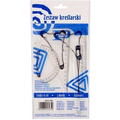 Zestaw kreślarski PRATEL z nadrukiem HELIO z linijka16cm 2011 PR Zestaw kreślarski PRATEL z nadrukiem HELIO z linijka16cm 2011 PR
