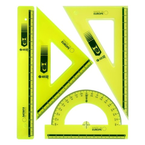 Zestaw kreślarski fluorescencyjny z linijką 16cm MemoBe MK108-00 Zestaw kreślarski fluorescencyjny z linijką 16cm MemoBe MK108-00