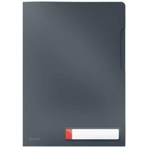 Folder A4 z kieszonką na etykietę, szara 47080089 LEITZ Folder A4 z kieszonką na etykietę, szara 47080089 LEITZ