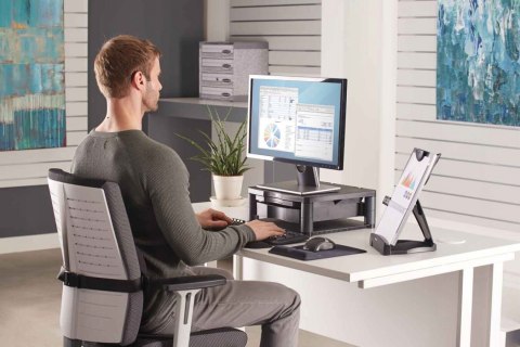 Podstawa pod monitor z szufladą grafitowa 9169501 FELLOWES Podstawa pod monitor z szufladą grafitowa 9169501 FELLOWES