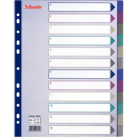 Przekładka PP A4 MULTICOLOR 12kart 20649 MAXI ESSELTE Przekładka PP A4 MULTICOLOR 12kart 20649 MAXI ESSELTE