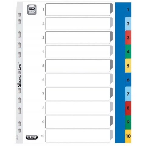 Przekładki A4 MAXI 1-10 kolor PP numeryczne ELBA 100205095 Przekładki A4 MAXI 1-10 kolor PP numeryczne ELBA 100205095