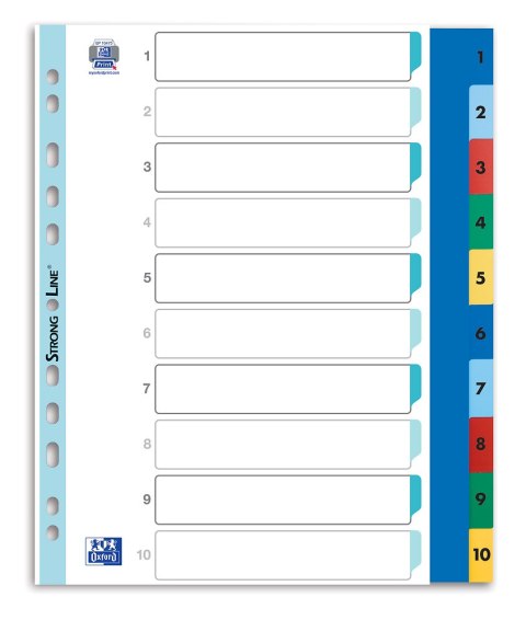 Przekładki A4 MAXI 1-10 kolor PP numeryczne ELBA 100205095 Przekładki A4 MAXI 1-10 kolor PP numeryczne ELBA 100205095