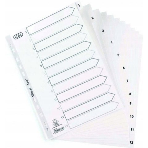 Przekładki numeryczne A4 1-12 białe PP 100204771 OXFORD Przekładki numeryczne A4 1-12 białe PP 100204771 OXFORD