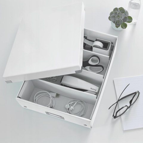 Pudełko z przegródkami LEITZ C&S duże białe 60580001 Pudełko z przegródkami LEITZ C&S duże białe 60580001