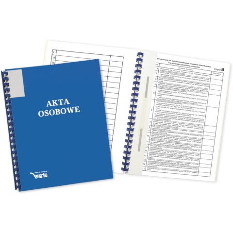 Teczka akt osobowych ABCDE binda zew.z treścią niebieska 339-097 WARTA Teczka akt osobowych ABCDE binda zew.z treścią niebieska 339-097 WARTA