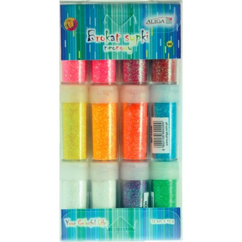 Brokat neon 12 kol x 10g MT-0220 ALIGA Brokat neon 12 kol x 10g MT-0220 ALIGA