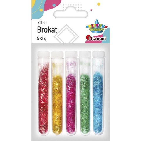 Brokat w fiolkach nitki tęczowy 5 kolorów x2g 260091 TITANUM Brokat w fiolkach nitki tęczowy 5 kolorów x2g 260091 TITANUM