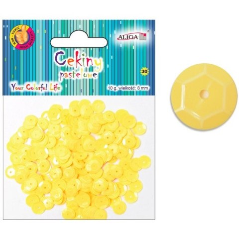 Cekiny pastelowe żółte 8mm, 10g WMT-103(30) ALIGA Cekiny pastelowe żółte 8mm, 10g WMT-103(30) ALIGA