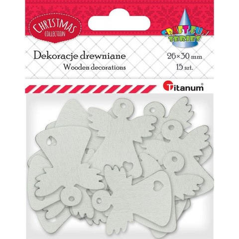 Drewniane anioły ażurowe 25x29mm białe 15szt. 417639 TITANUM Drewniane anioły ażurowe 25x29mm białe 15szt. 417639 TITANUM