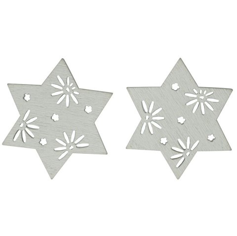 Drewniane gwiazdki ażurowe 25x29mm białe 15szt. 417644 TITANUM Drewniane gwiazdki ażurowe 25x29mm białe 15szt. 417644 TITANUM