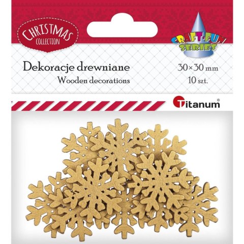 Drewniane płatki śniegu 30mm złote 8szt. 486035 TITANUM Drewniane płatki śniegu 30mm złote 8szt. 486035 TITANUM