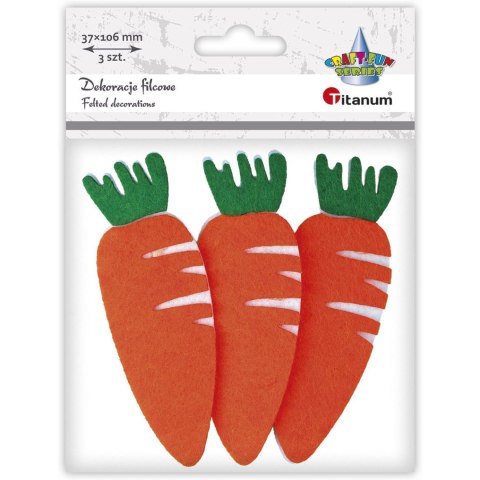 Filcowe MARCHEWKI 3D 3szt. 472947 TITANUM Filcowe MARCHEWKI 3D 3szt. 472947 TITANUM