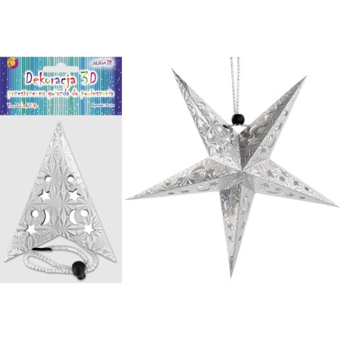 Gwiazda hologramowa srebrna 3D 30cm GW-7411 ALIGA Gwiazda hologramowa srebrna 3D 30cm GW-7411 ALIGA