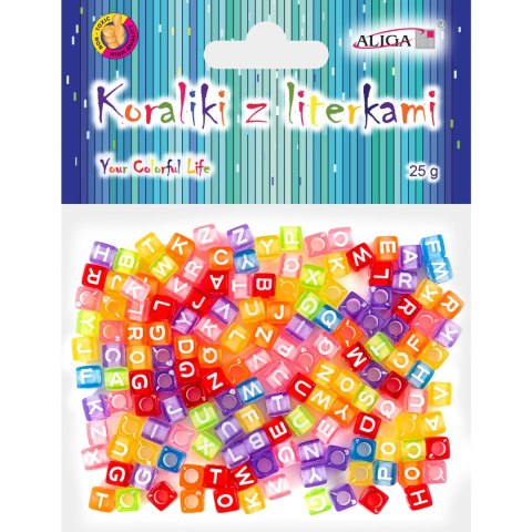 Koraliki kolorowe z literkami 6x6mm PJA-0354 ALIGA Koraliki kolorowe z literkami 6x6mm PJA-0354 ALIGA
