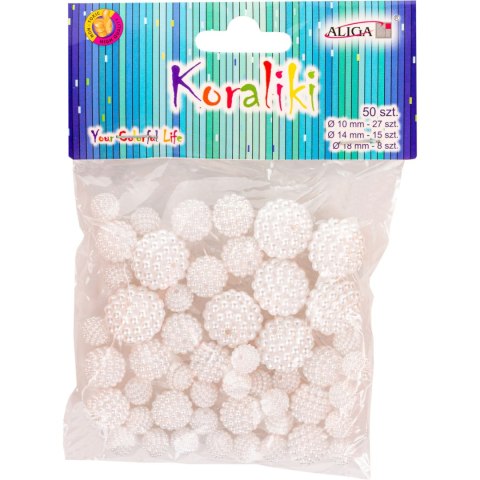 Koraliki plastikowe perłowe mix rozm. (50) PJ-0613 ALIGA Koraliki plastikowe perłowe mix rozm. (50) PJ-0613 ALIGA