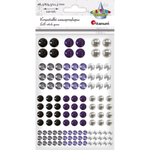 Kryształki samoprzylepne PEREŁKI KRYSZTAŁKI mix kol.rozm. 120szt 460240 TITANUM Kryształki samoprzylepne PEREŁKI KRYSZTAŁKI mix kol.rozm. 120szt 460240 TITANUM