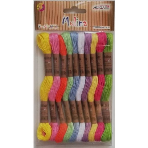 Mulina mix 10 kol. dł.8 m na blistrze MUL-3129 ALIGA Mulina mix 10 kol. dł.8 m na blistrze MUL-3129 ALIGA