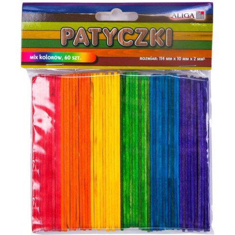 Patyczki 6 kolorów 114x 10x2mm (60szt.) ALIGA PK-3274 Patyczki 6 kolorów 114x 10x2mm (60szt.) ALIGA PK-3274