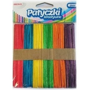 Patyczki kreatywne drewniane 114mm mix kolorów (50 szt.) PKK114 BREWIS Patyczki kreatywne drewniane 114mm mix kolorów (50 szt.) PKK114 BREWIS