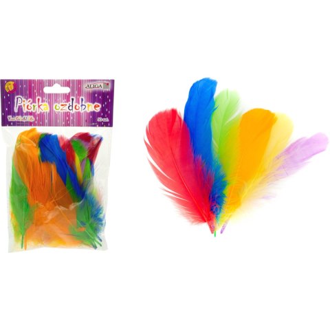 Piórka 4-8 cm, mix kolorów (50 szt.) P-3295 ALIGA Piórka 4-8 cm, mix kolorów (50 szt.) P-3295 ALIGA