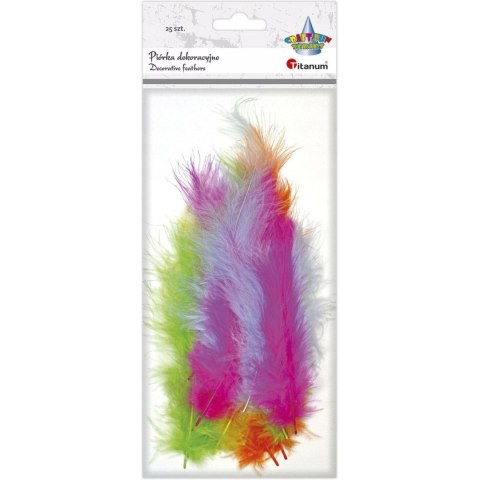 Piórka dekoracyjne jaskrawe mix kolorów 25 szt. 462842 TITANUM Piórka dekoracyjne jaskrawe mix kolorów 25 szt. 462842 TITANUM