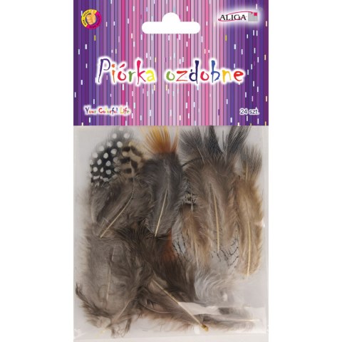 Piórka mix kolorów 3-8 mm (24 szt.) P-2519 ALIGA Piórka mix kolorów 3-8 mm (24 szt.) P-2519 ALIGA