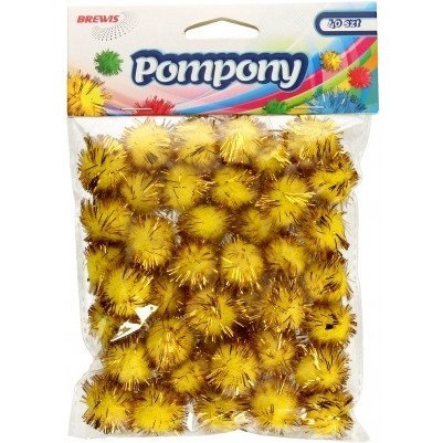 Pompony metaliczne 2cm złote (40 szt.) POM22 BREWIS Pompony metaliczne 2cm złote (40 szt.) POM22 BREWIS