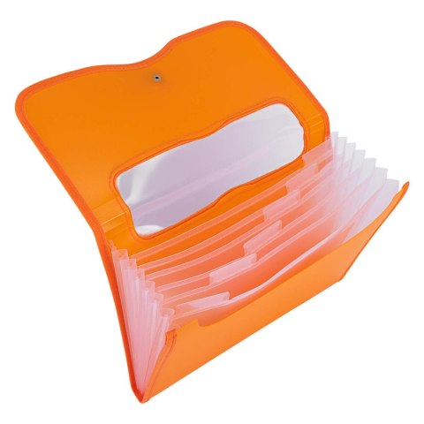 Teczka harmonijkowa z gumką 7-przegródek okno PVC RIO pomarańczowa 38127 ORANGE DELI Teczka harmonijkowa z gumką 7-przegródek okno PVC RIO pomarańczowa 38127 ORANGE DELI