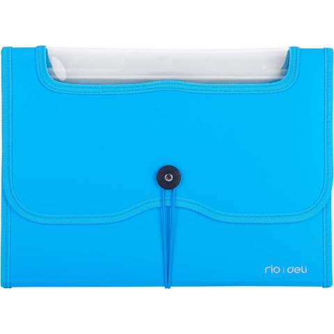 Teczka harmonijkowa z gumką A4 7-przegródek okno PVC RIO niebieska 38127 BLUE DELI Teczka harmonijkowa z gumką A4 7-przegródek okno PVC RIO niebieska 38127 BLUE DELI