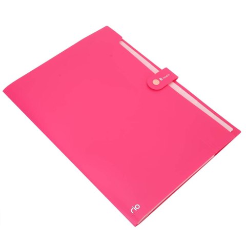 Teczka zatrzaskowa A4 8-przegródek RIO różowa EB40102 PINK DELI Teczka zatrzaskowa A4 8-przegródek RIO różowa EB40102 PINK DELI